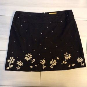 Helen Wang Black Wool Skirt SZ 6